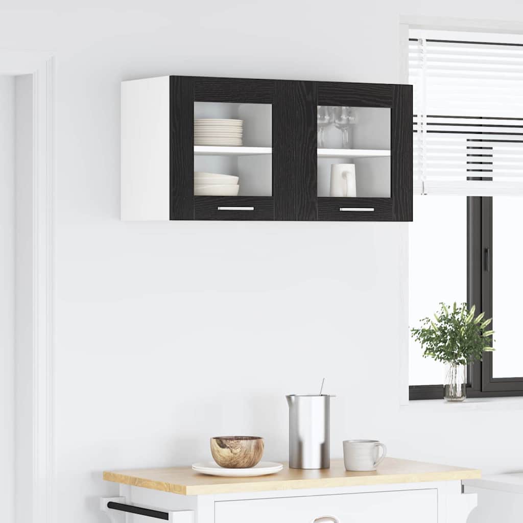 Hängeschrank Riga 2 pcs Schwarz Eichen-Optik 40 x 31 x 40 cm