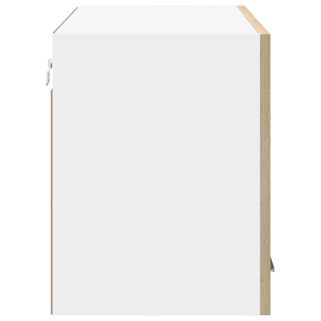 Hängeschrank mit Tür Riga Sonoma-Eiche und Weiß 80 x 31 x 40 cm