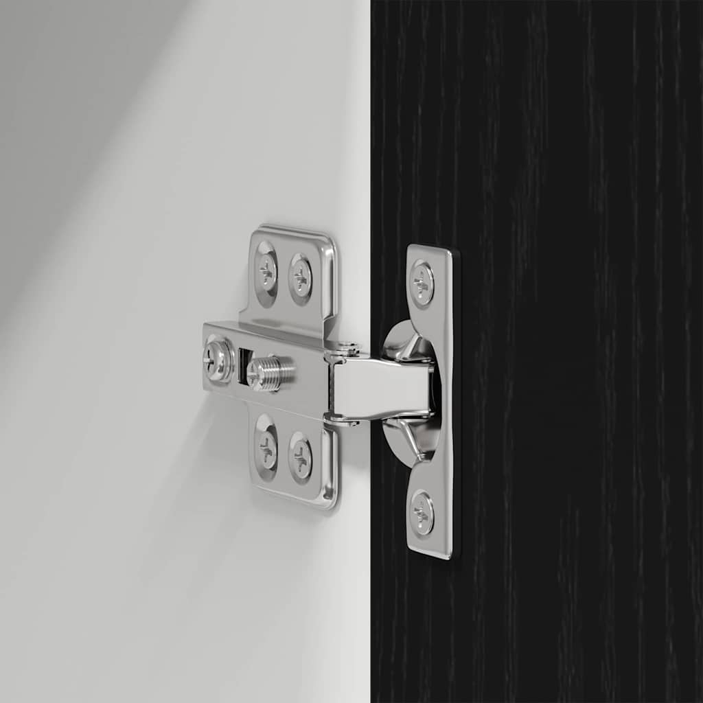 Hängeschrank Riga Schwarze Eiche und Weiß 40 x 31 x 80 cm