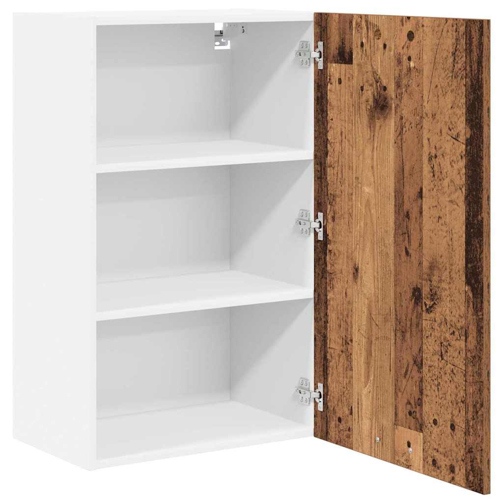 Hängeschrank mit Regal Riga Altes Holz und Weiß 50 x 31 x 80 cm