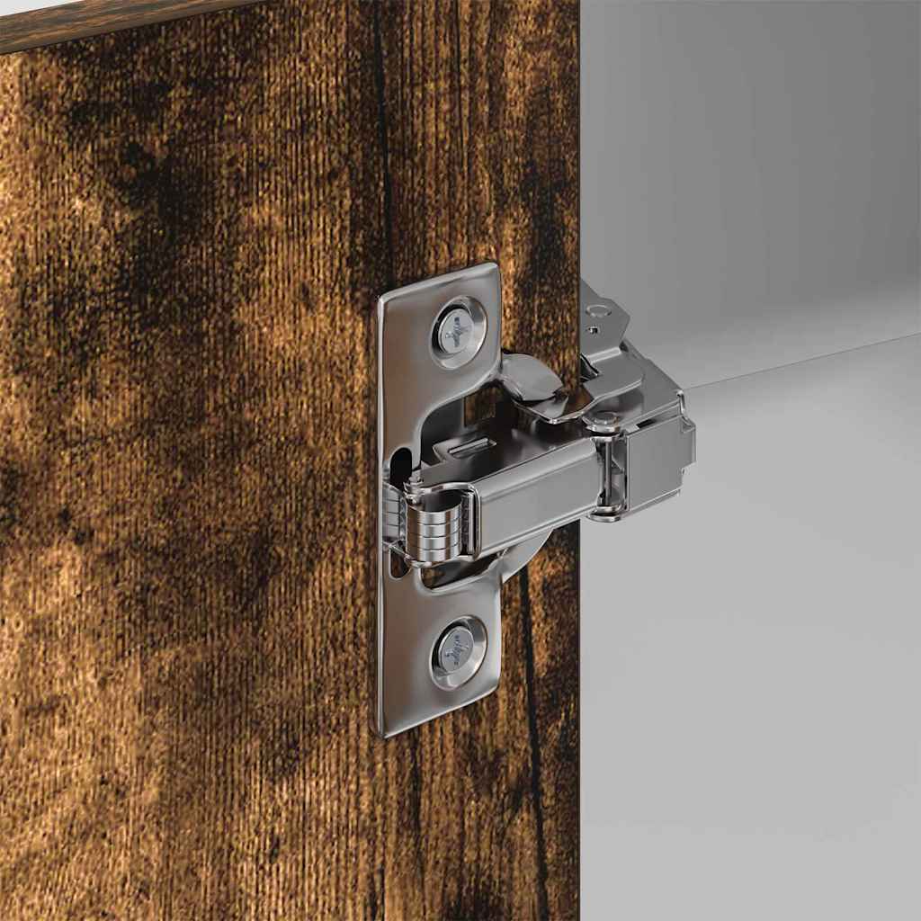 Hängeschrank Riga Geräucherte Eiche und Weiß 57 x 57 x 80 cm