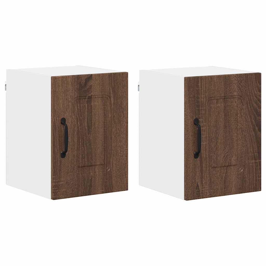 Küchenhängeschrank 2 pcs Braun Eichen-Optik 30 x 31 x 40 cm