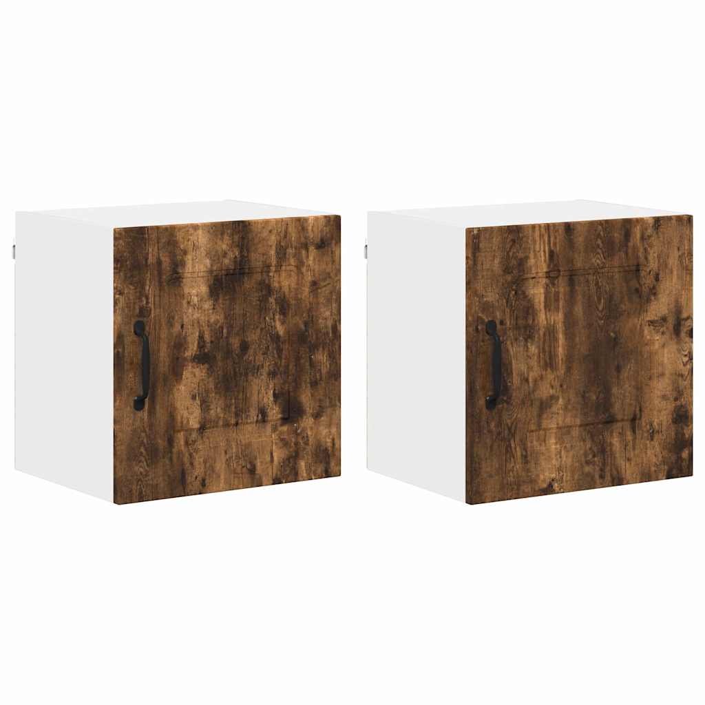 Küchenhängeschrank 2 pcs Geräucherte Eiche 40 x 31 x 40 cm