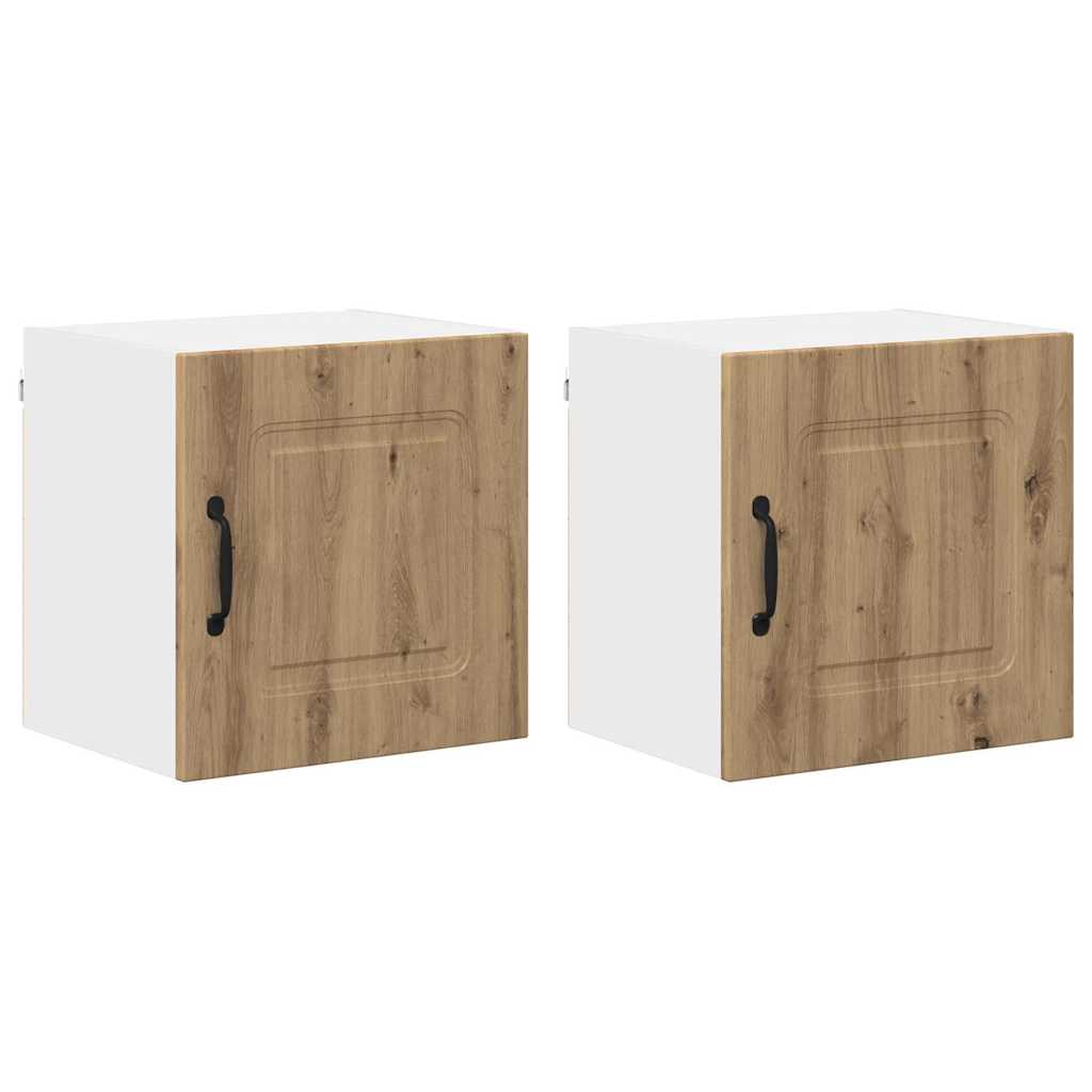 Küchenhängeschrank mit Tür 2 pcs Artisan-Eiche 40 x 31 x 40 cm