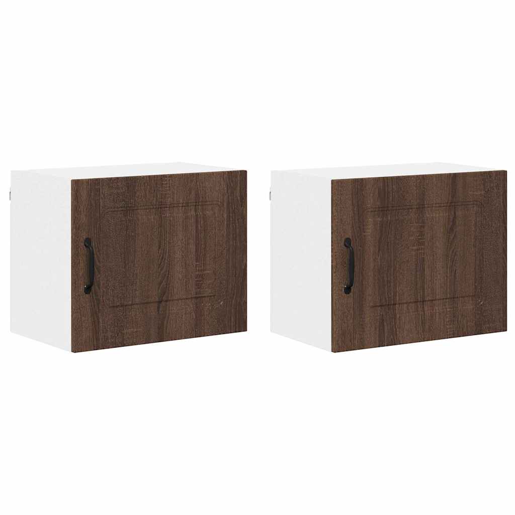 Küchenhängeschrank 2 pcs Braun Eichen-Optik 50 x 31 x 40 cm