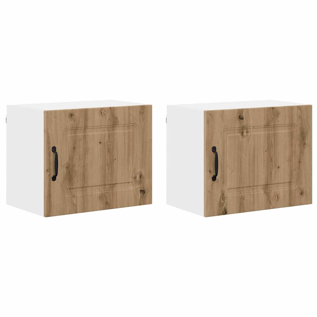 Küchenhängeschrank mit Tür 2 pcs Artisan-Eiche 50 x 31 x 40 cm