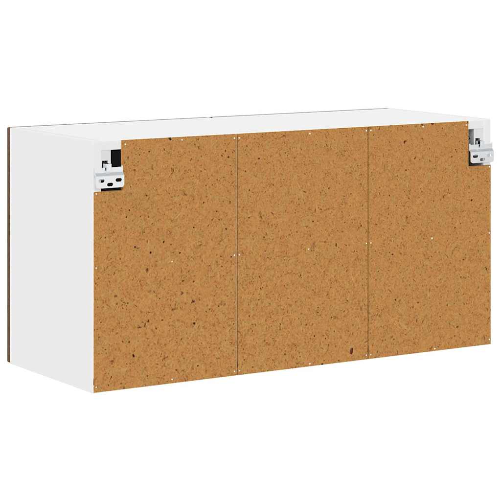 Küchenhängeschrank mit Regal Braun Eichen-Optik 80 x 31 x 40 cm