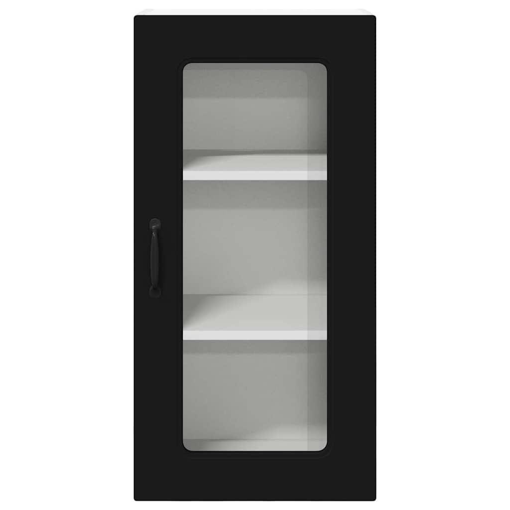 Küchenhängeschrank 2 pcs Schwarz 40 x 31 x 80 cm Holzwerkstoff