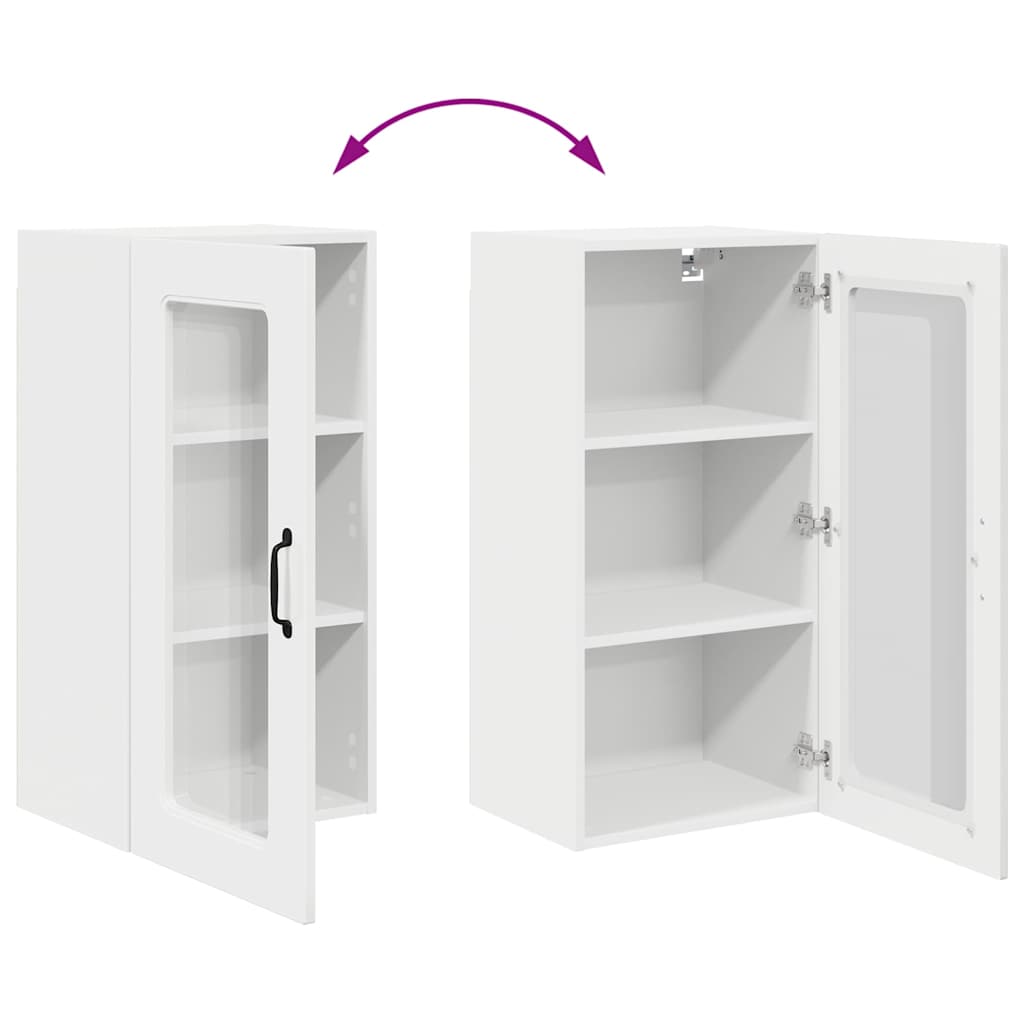 Küchenhängeschrank Hochglanz Weiß 40 x 31 x 80 cm Holzwerkstoff