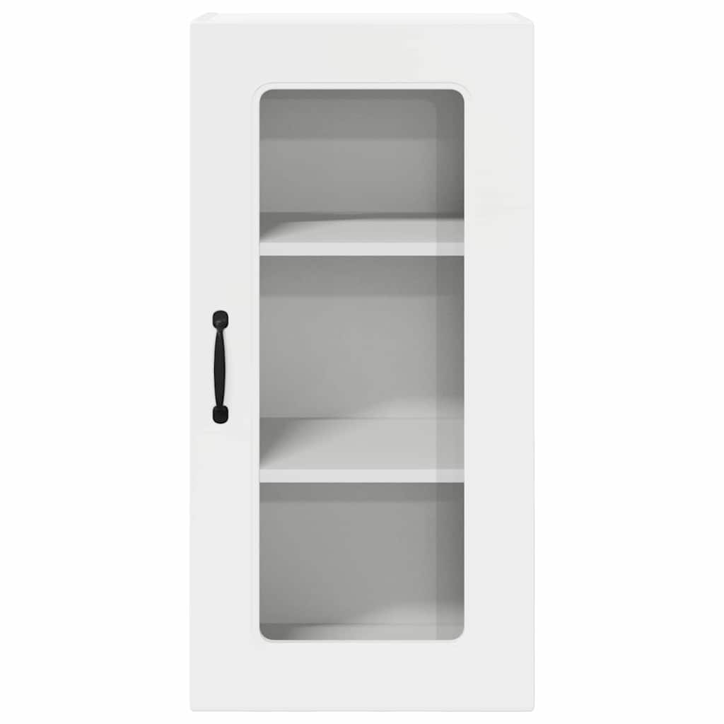 Küchenhängeschrank mit Tür 2 pcs Hochglanz Weiß 40 x 31 x 80 cm