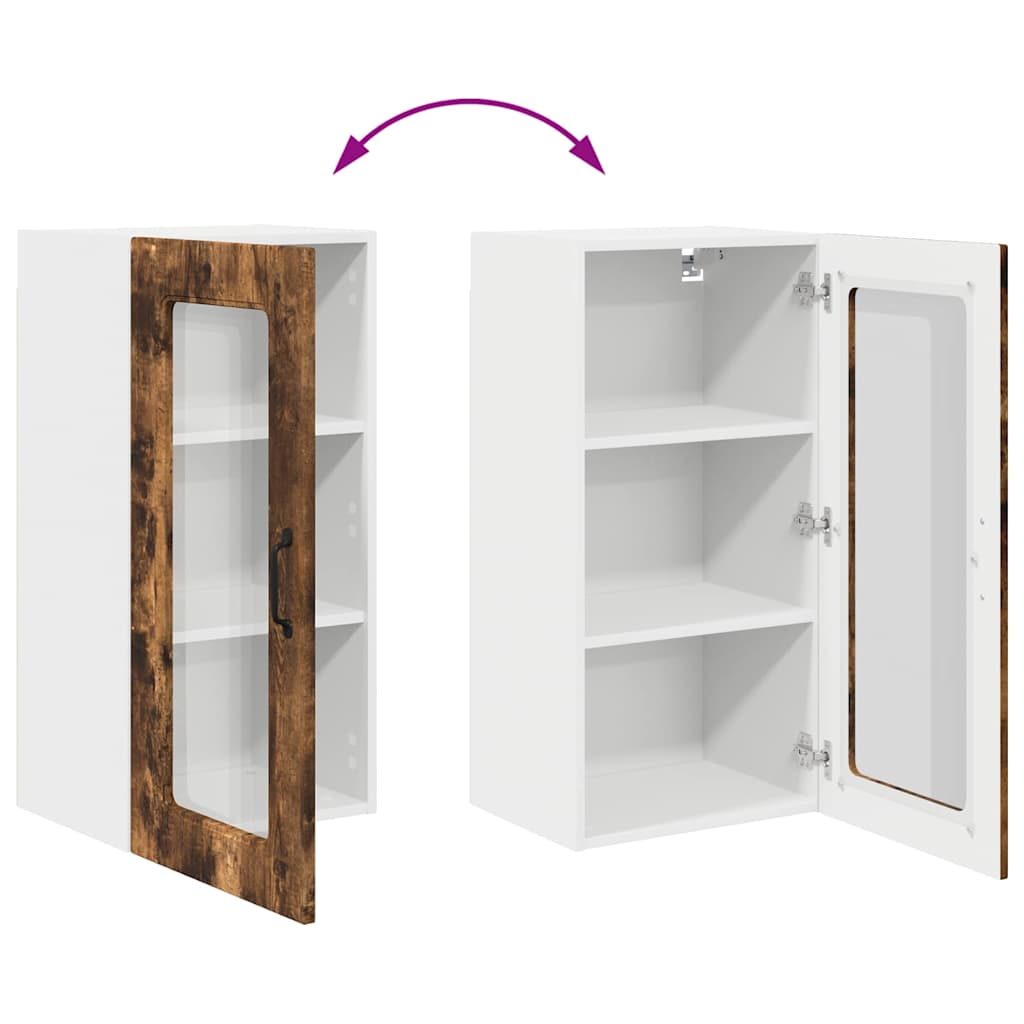 Küchenhängeschrank mit Regal Geräucherte Eiche 40 x 31 x 80 cm