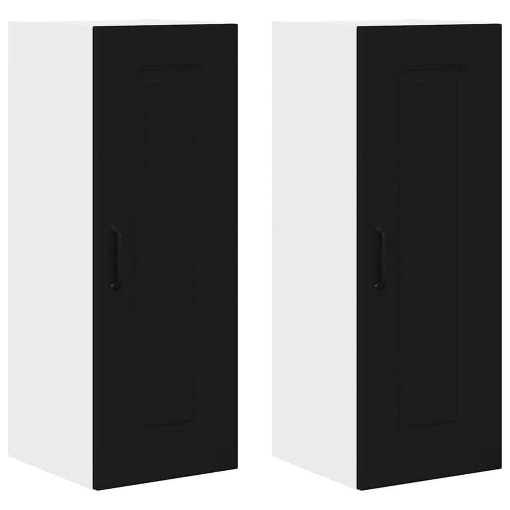 Küchenhängeschrank 2 pcs Schwarz 30 x 31 x 80 cm Holzwerkstoff
