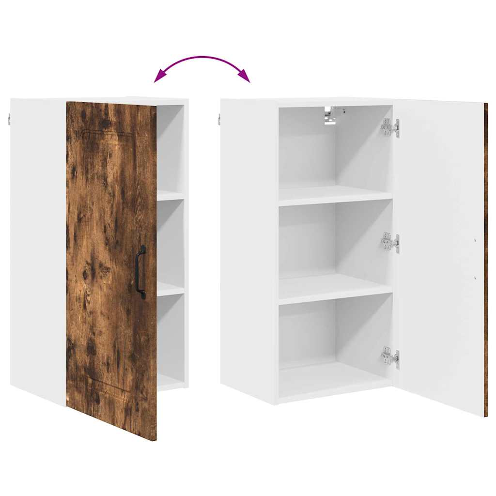 Küchenhängeschrank mit Regal Geräucherte Eiche 40 x 31 x 80 cm