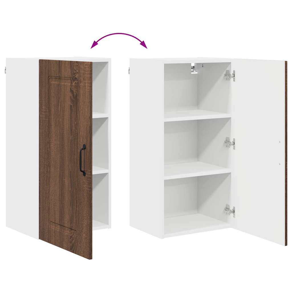 Küchenhängeschrank mit Regal Braun Eichen-Optik 40 x 31 x 80 cm