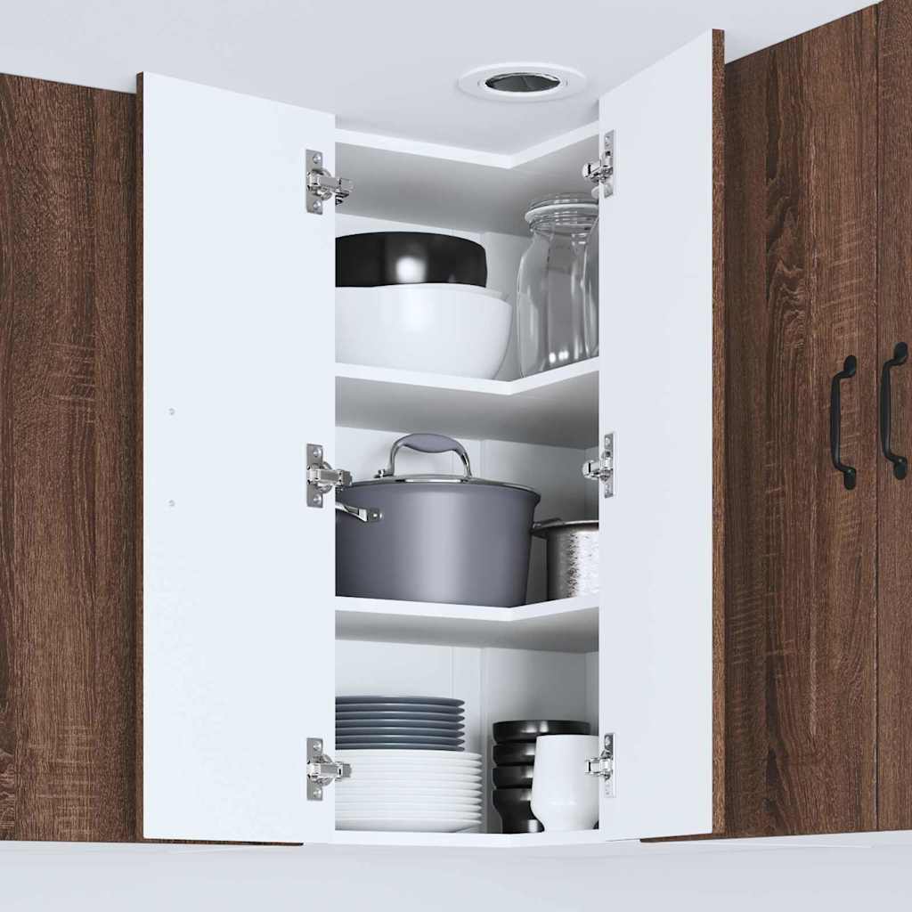 Küchenhängeschrank mit Regal Braun Eichen-Optik 57 x 57 x 80 cm