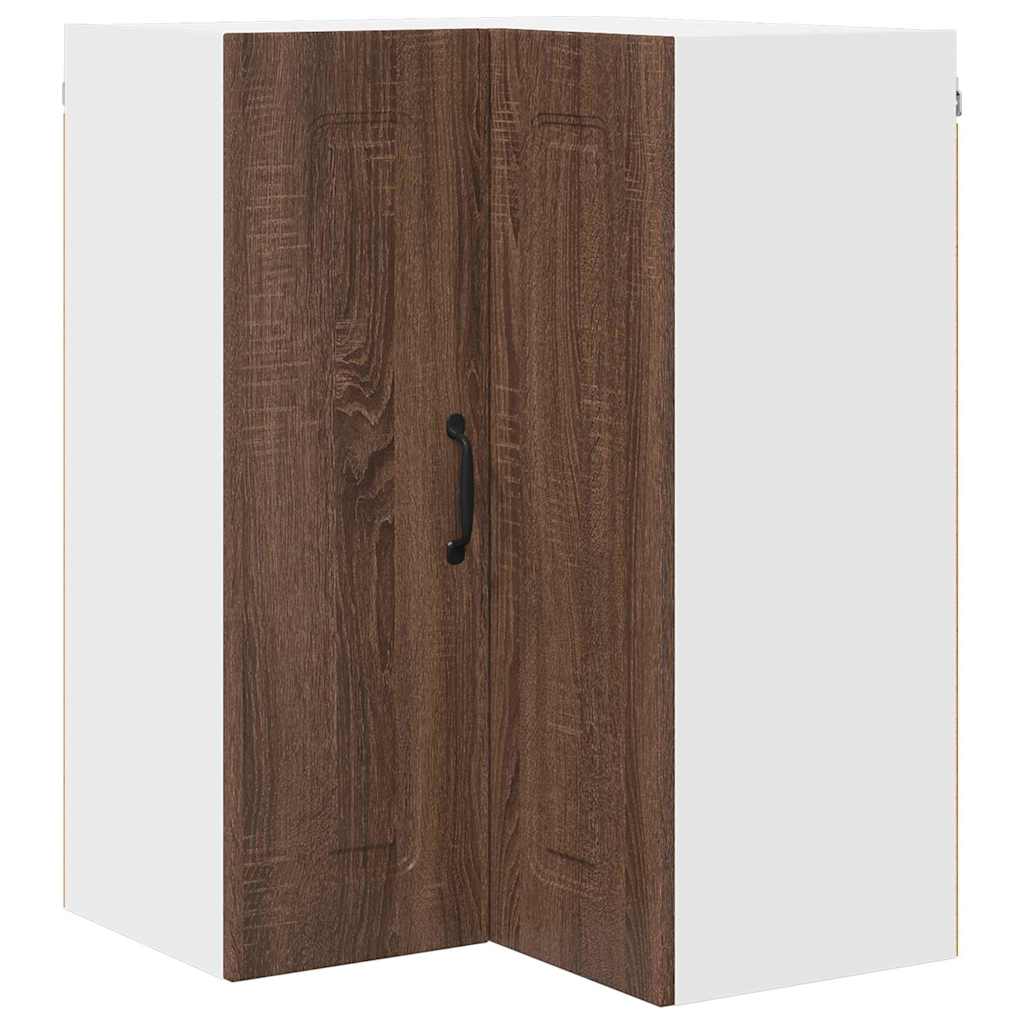 Küchenhängeschrank mit Regal Braun Eichen-Optik 57 x 57 x 80 cm