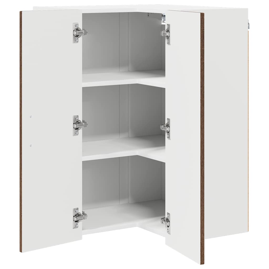 Küchenhängeschrank mit Regal Braun Eichen-Optik 57 x 57 x 80 cm