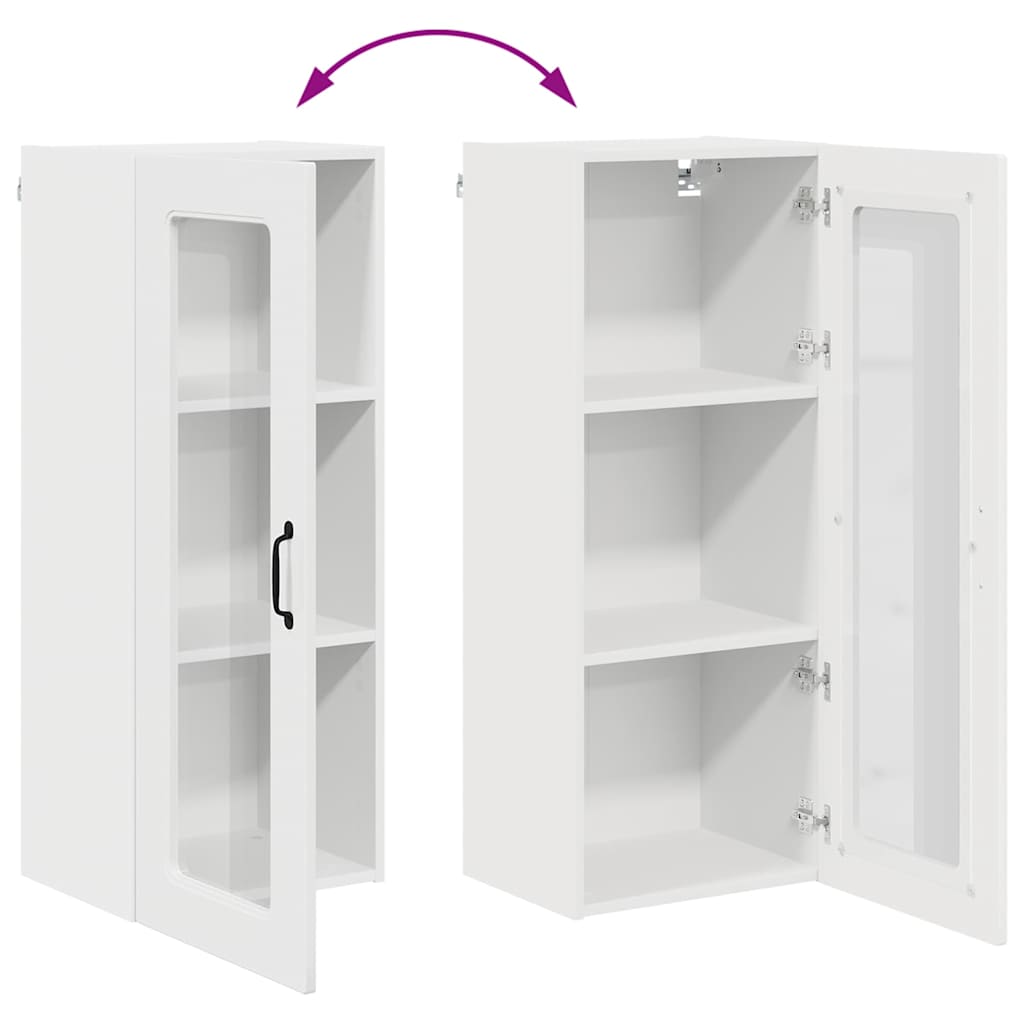 Küchenhängeschrank mit Regal Hochglanz Weiß 40 x 31 x 100 cm