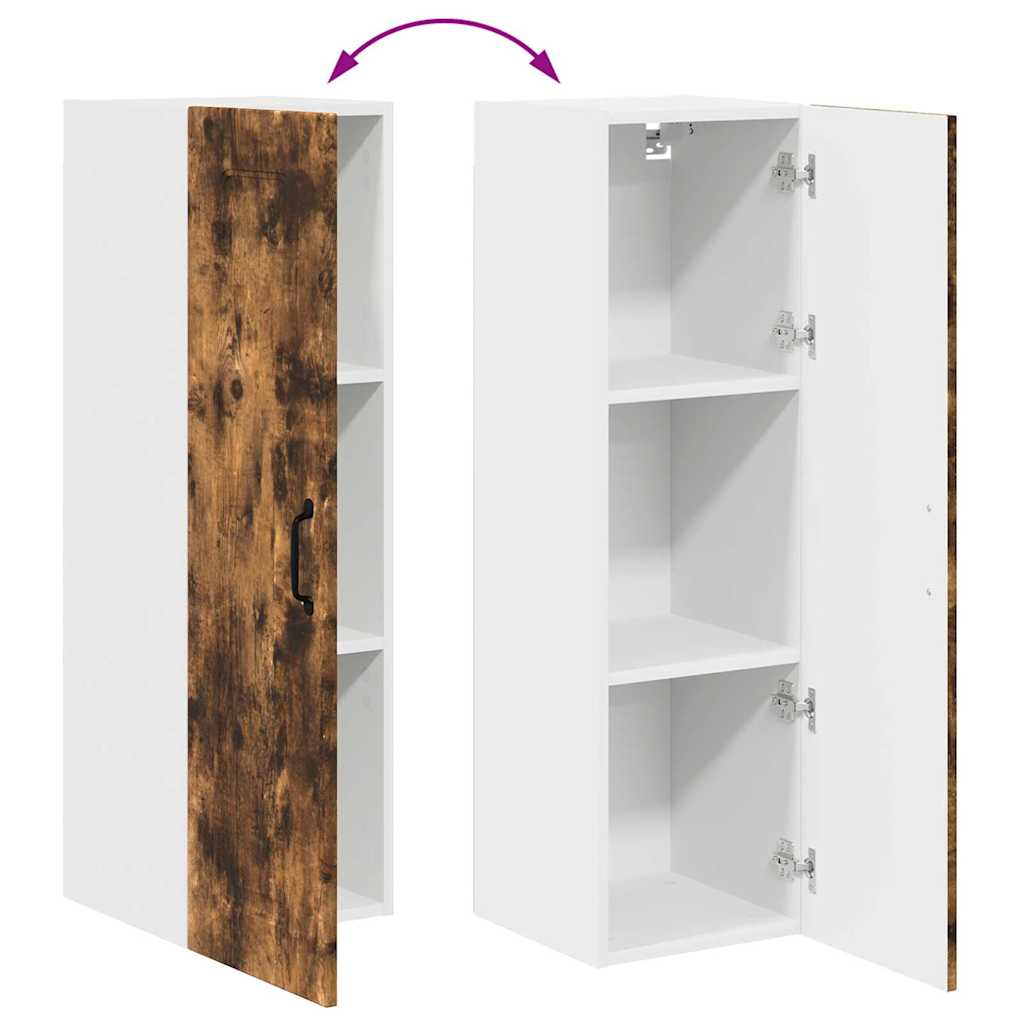 Küchenhängeschrank mit Regal Geräucherte Eiche 30 x 31 x 100 cm