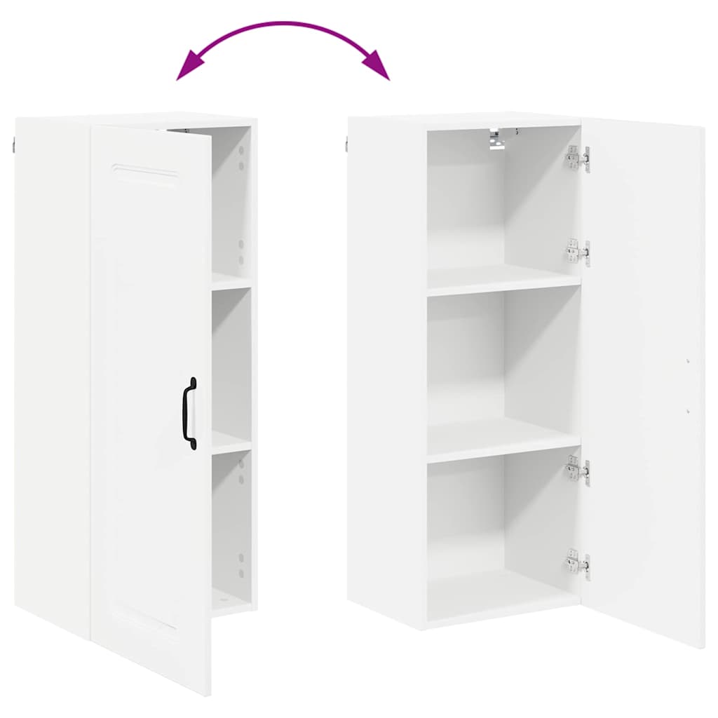 Küchenhängeschrank mit Regal Hochglanz Weiß 40 x 31 x 100 cm