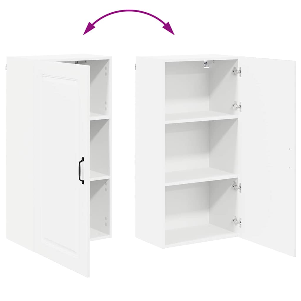 Küchenhängeschrank mit Regal Hochglanz Weiß 50 x 31 x 100 cm