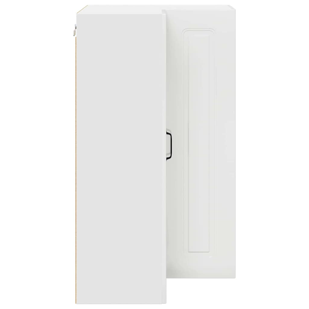 Küchenhängeschrank mit Regal Hochglanz Weiß 57 x 57 x 100 cm