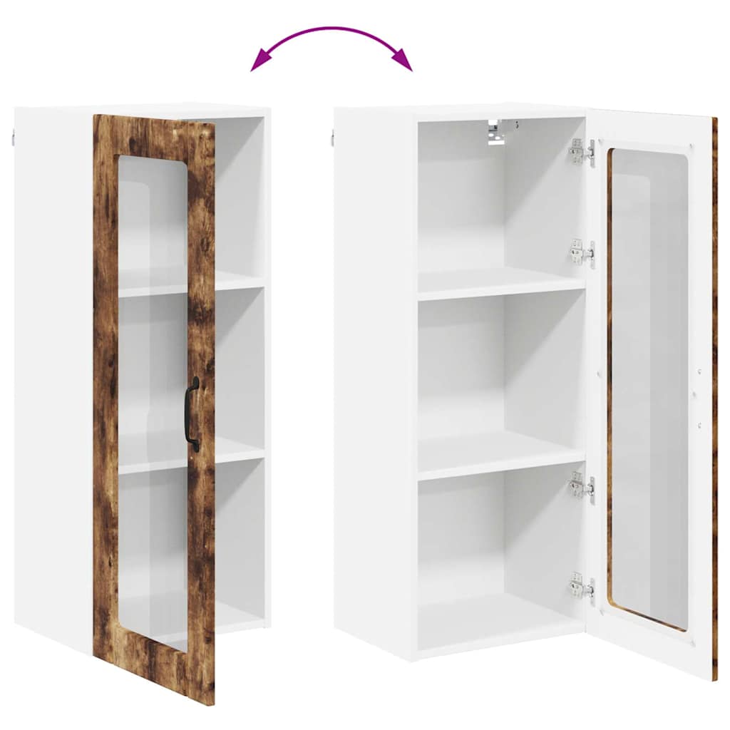 Küchenhängeschrank mit Regal Geräucherte Eiche 40 x 31 x 100 cm