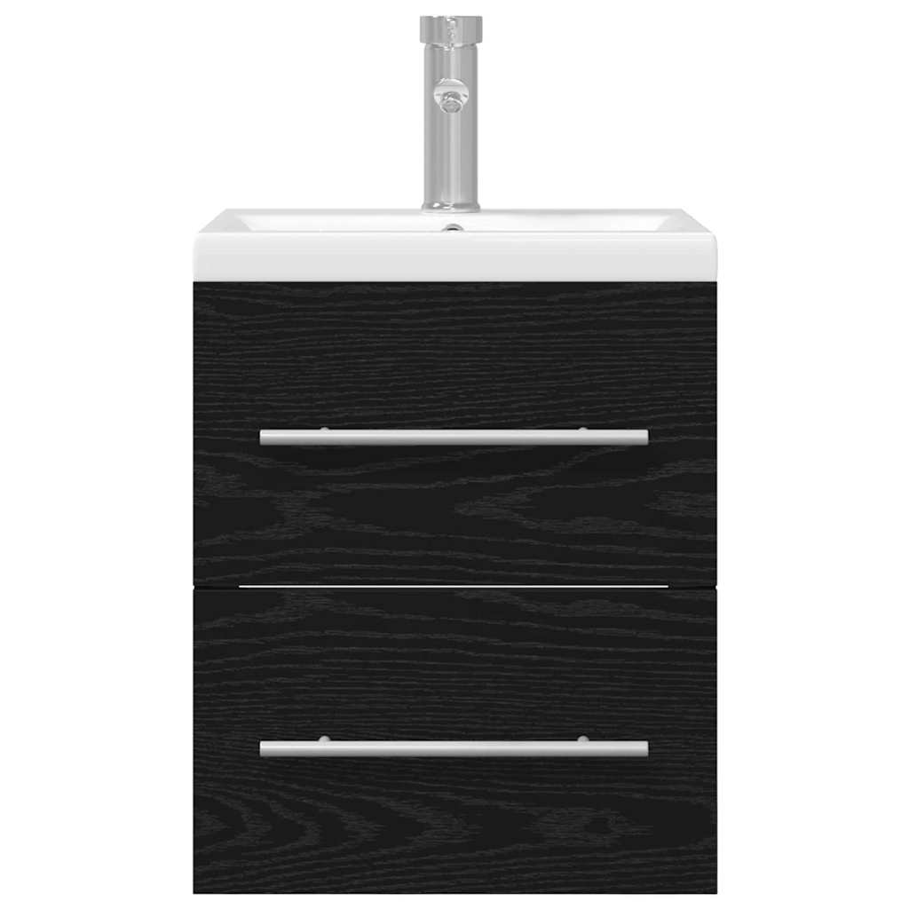 Waschbeckenschrank Schwarz Eichen-Optik 41 x 38,5 x 48 cm