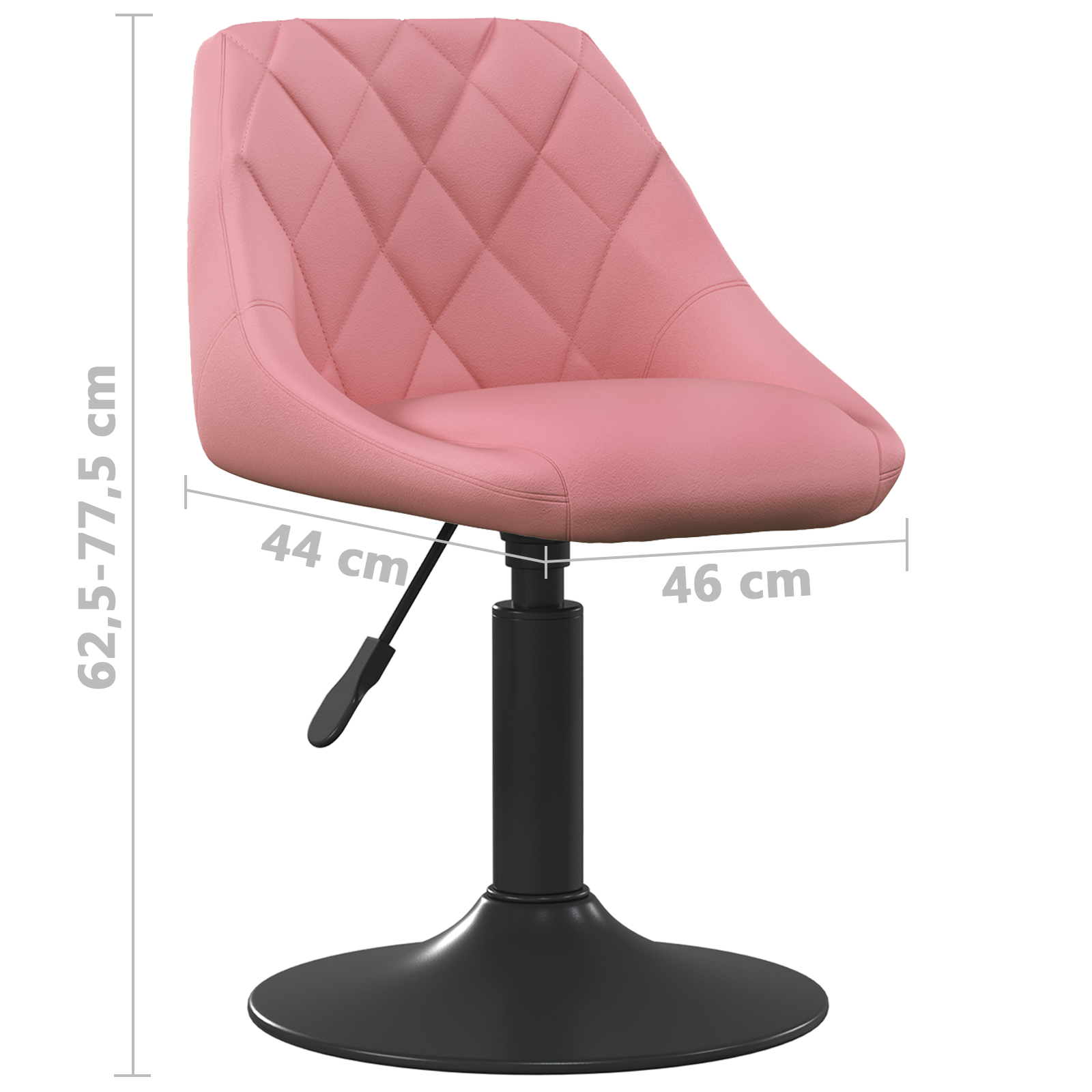 Barhocker Geometrisch Rosa 46 x 44 x (62.5-77.5) cm Kunstleder