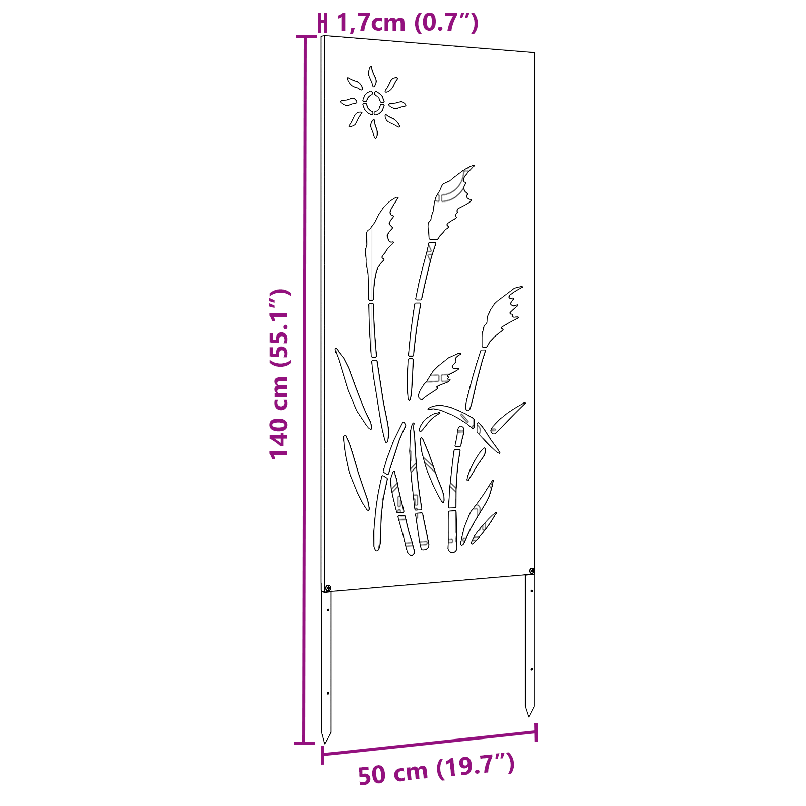 Garten dekoratives Panel Anthrazit 32 x 140 cm