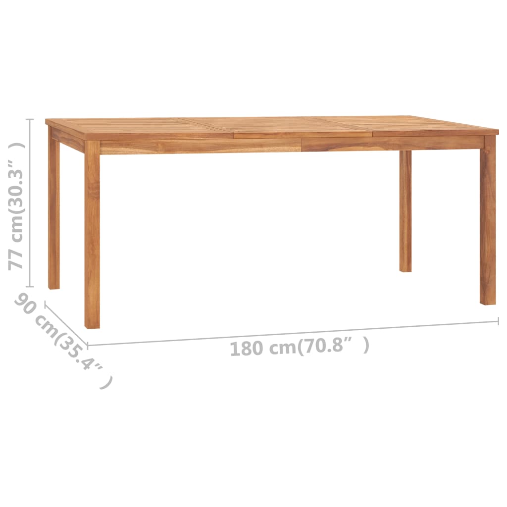 Garten-Esstisch 180x90x77 cm Teak Massivholz