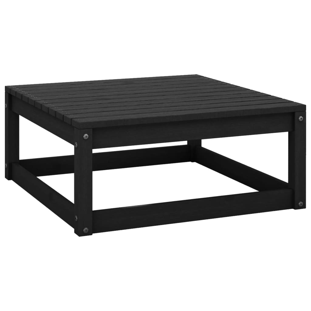 10-tlg. Garten-Lounge-Set mit Kissen Schwarz Kiefer Massivholz