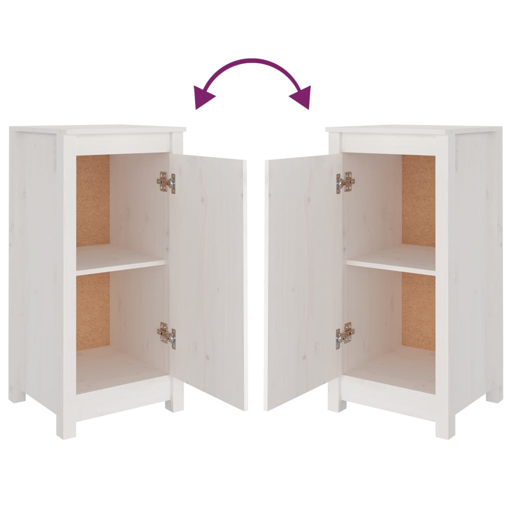 Sideboard Weiss 40x35x80 cm Massivholz Kiefer