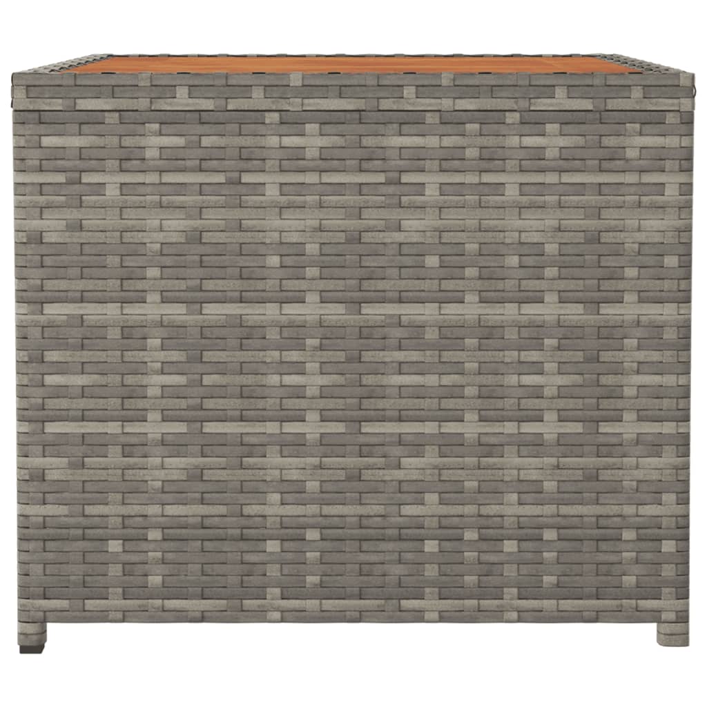 Beistelltisch mit Holzplatte Grau Poly Rattan & Akazienholz
