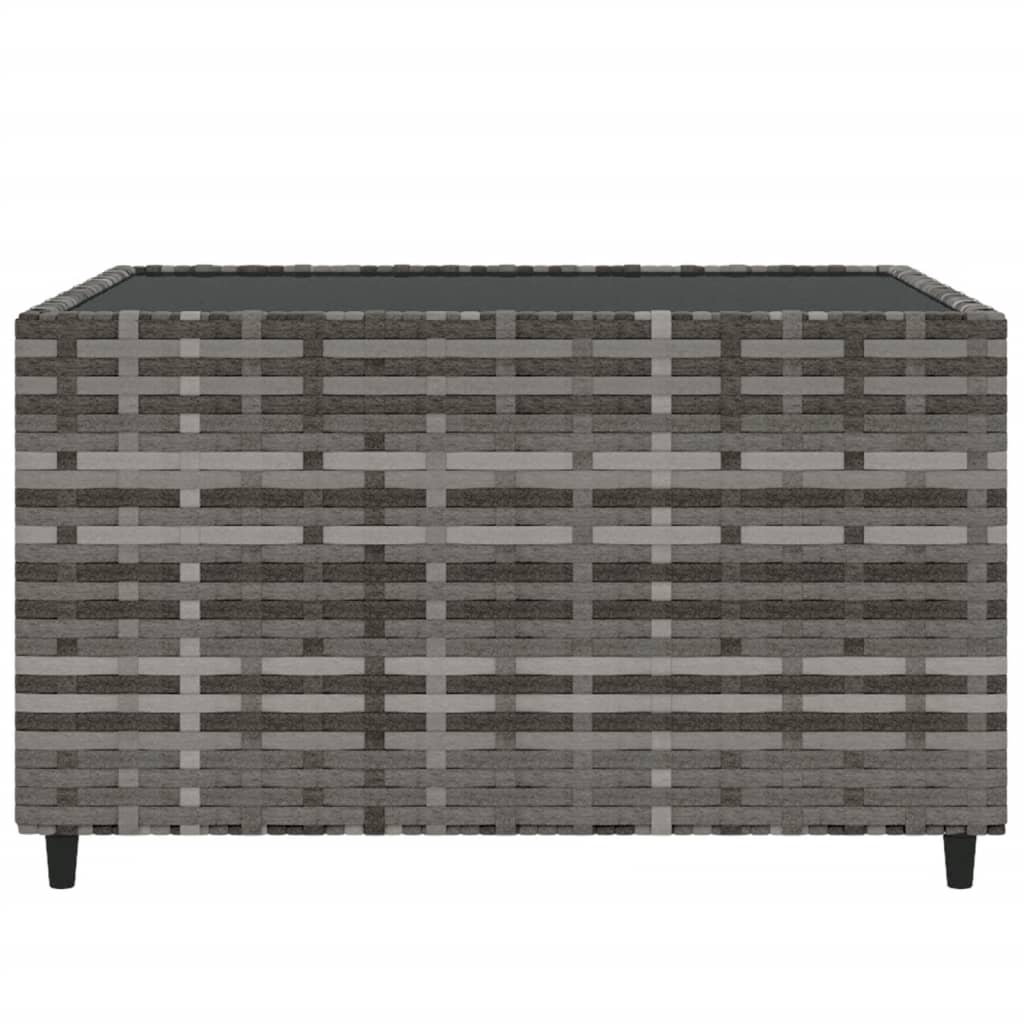 Garten-Couchtisch Quadratisch Grau 50x50x30 cm Poly Rattan